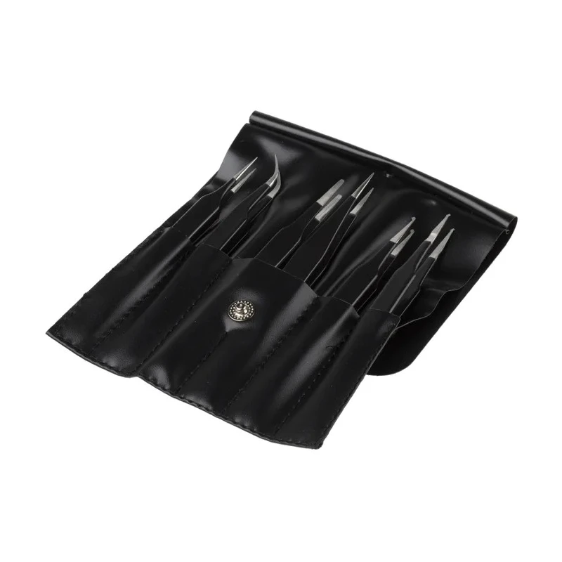 RS PRO Stainless Steel ESD Safe Tweezer Set 6 Pieces Epoxy Coated Corrosion Resistant Germany 136-9880