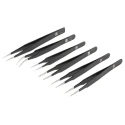 RS PRO Stainless Steel ESD Safe Tweezer Set 6 Pieces Epoxy Coated Corrosion Resistant Germany 136-9880