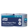 Tork Wiping Paper Plus Roll Paper Towel 2-Ply Blue, 235mm Width, 750 Sheets, 255000mm Roll Length 130052