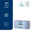Tork Wiping Paper Plus Roll Paper Towel 2-Ply Blue, 235mm Width, 750 Sheets, 255000mm Roll Length 130052