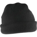 RS PRO Black Acrylic Cuffed Beanie Hat, Double Layered Knit, One Size Adjustable 137-0288