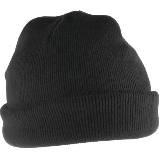 RS PRO Black Acrylic Cuffed Beanie Hat, Double Layered Knit, One Size Adjustable 137-0288