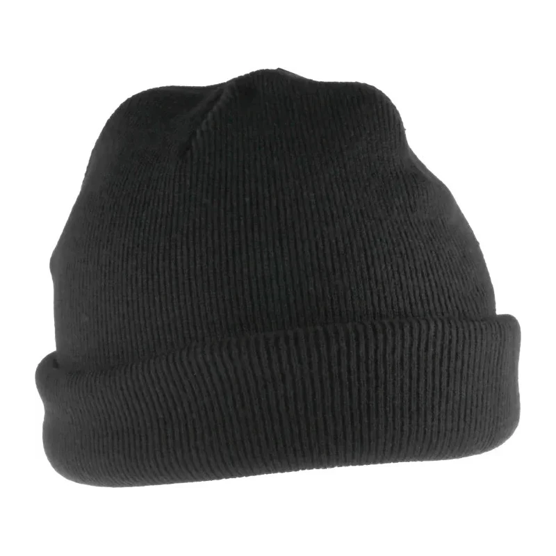 RS PRO Black Acrylic Cuffed Beanie Hat, Double Layered Knit, One Size Adjustable 137-0288