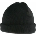 RS PRO Black Acrylic Cuffed Beanie Hat, Double Layered Knit, One Size Adjustable 137-0288