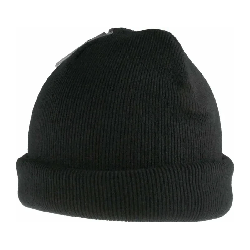 RS PRO Black Acrylic Cuffed Beanie Hat, Double Layered Knit, One Size Adjustable 137-0288