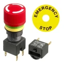 APEM A01ES-D Series Twist Release Emergency Stop Push Button Panel Mount 16mm Cutout 2 NC IP40 IP65 A01ES-D