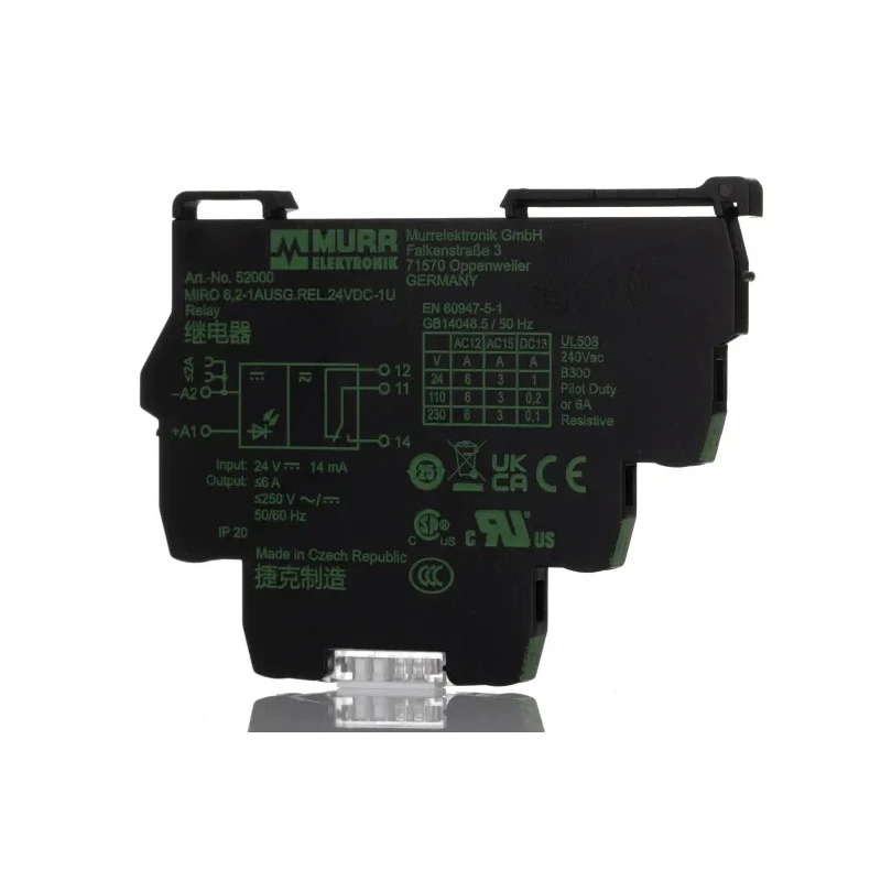 Murrelektronik Limited Interface Relay Module, DIN Rail Mount, 24V DC Coil, SPDT Contact, 6A Current, 14mA Coil Current 52000