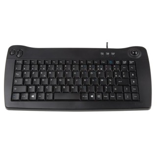 RS PRO Mini Wired USB Trackball Keyboard AZERTY Layout Black 338 x 173 x 30 mm 136-9677