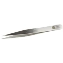 RS PRO Stainless Steel Flat Tweezer 120mm Anti-Acid Anti-Magnetic 136-9836