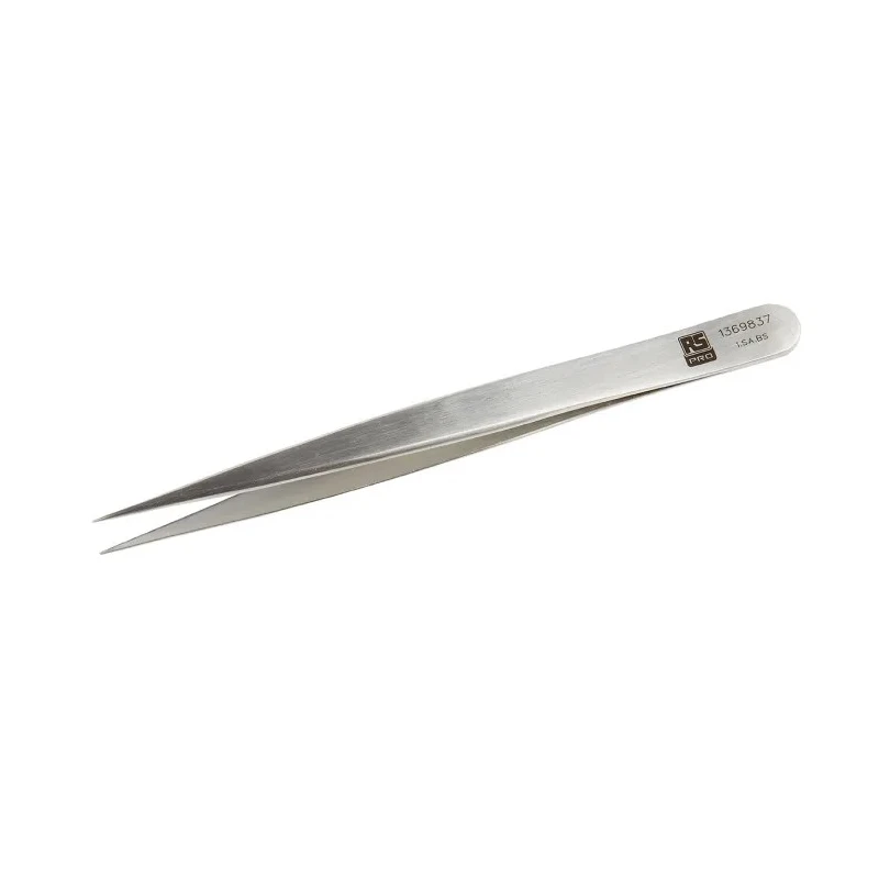 RS PRO Stainless Steel Straight Fine Tweezer 120mm 136-9837