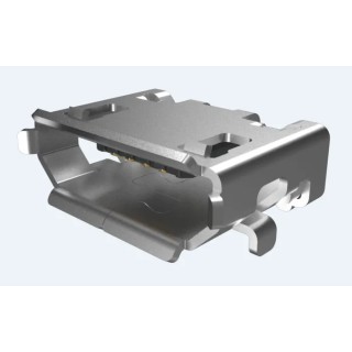 Amphenol Communications Solutions Right Angle Surface Mount Female 1 Port Micro USB Type B USB 2.0 Connector 10118194-0001LF