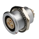 LEMO Circular Connector 3 Contacts Panel Mount 22 mm Socket Female IP50 Brass Gold Plated EGG.3B.303.CLL
