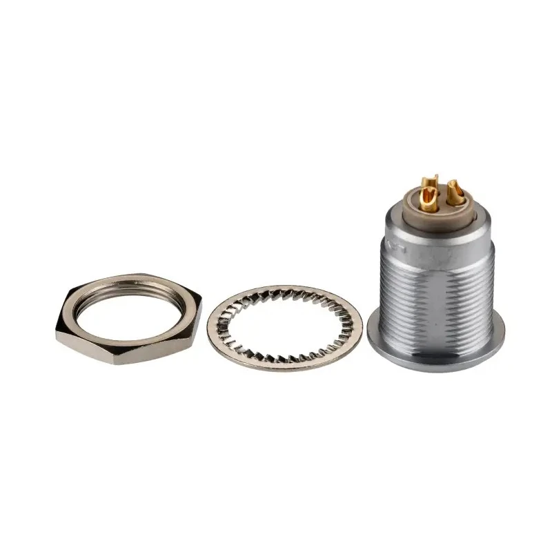 LEMO Circular Connector 3 Contacts Panel Mount 22 mm Socket Female IP50 Brass Gold Plated EGG.3B.303.CLL