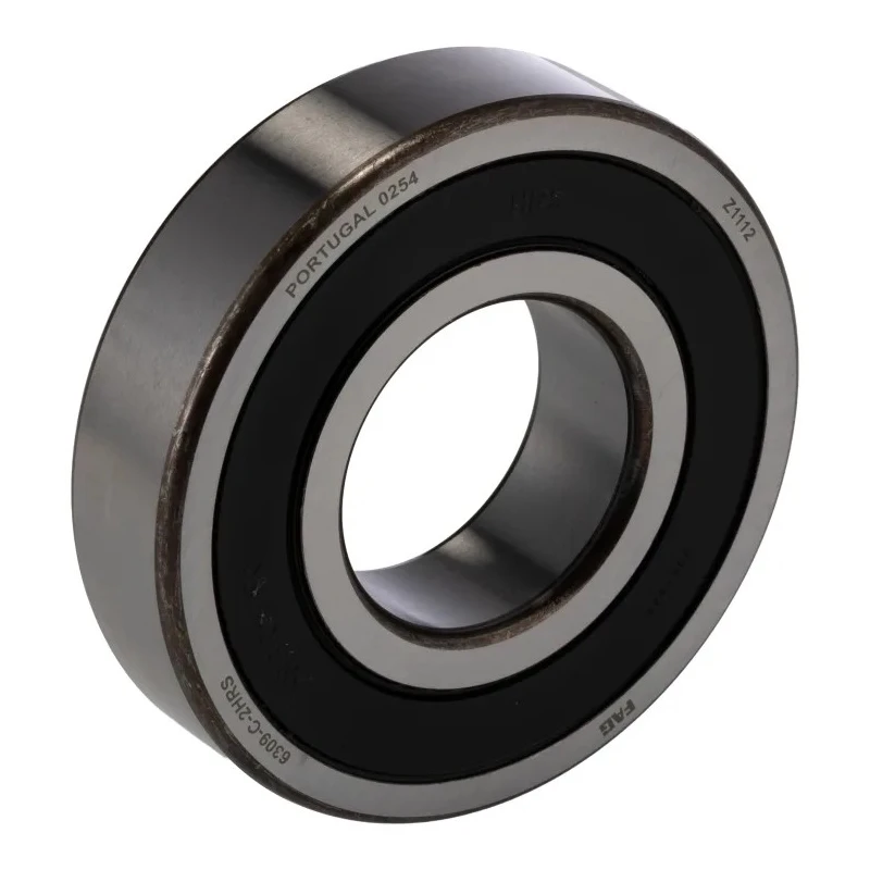 FAG Single Row Deep Groove Ball Bearing 45 mm ID 100 mm OD Sealed Steel Cage 4300 rpm 31.5kN Static Load 56kN 6309-2RSR