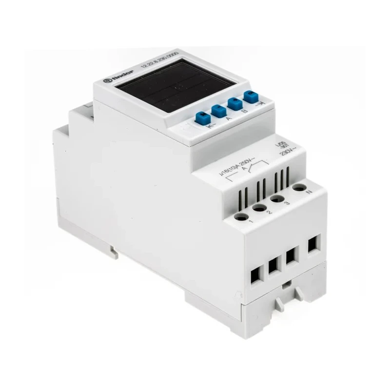 Finder Digital 12 DIN Rail Time Switch, 2-Channel, 230V AC, DPDT Contact Configuration 12.22.8.230.0000