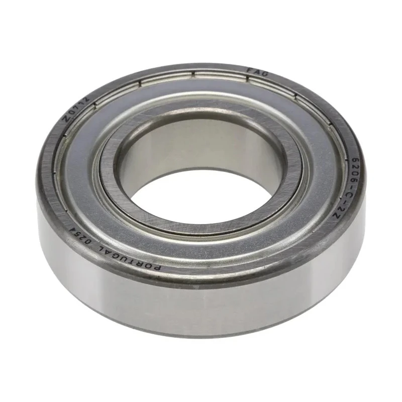 FAG Single Row Deep Groove Ball Bearing 30 mm ID, 62 mm OD, 16 mm Width Steel Cage Double Shielded 2 Light Series 6206-2Z