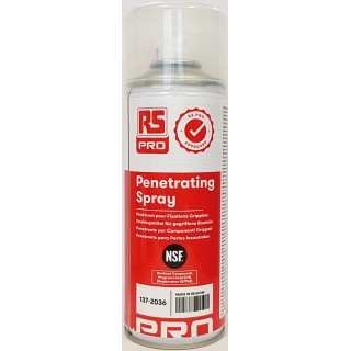RS PRO 400 ml Penetrating Spray Degreasing Lubricant Aerosol for Food and Industrial Applications 137-2036