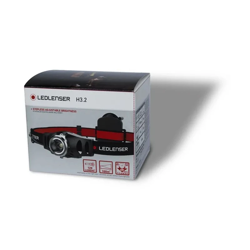 LEDLENSER LED Head Torch 120 lm Aluminium Housing IPX4 Splashproof 60h Runtime H3.2