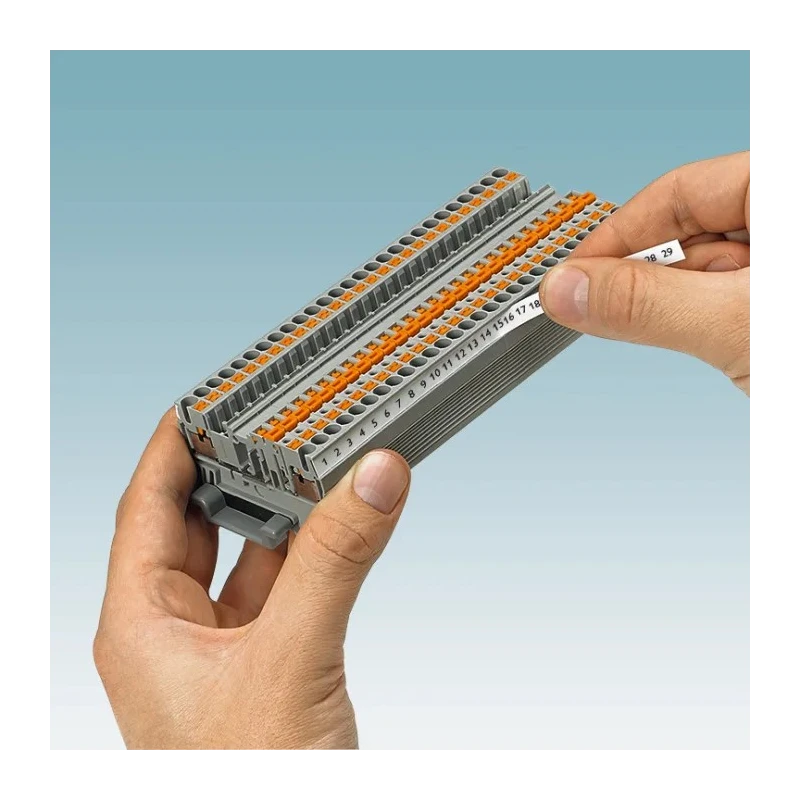 Phoenix Contact Polyester Terminal Block Marker Label MM-TMT (EX6,35)R C1 WH/BK for THERMOFOX, THERMOMARK GO.K 0803982