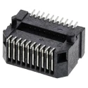 Samtec MECT Series Right Angle Edge Connector, Surface Mount, 20 Contacts, 0.8 mm Pitch, 2 Row, Solder MECT-110-01-M-D-RA1