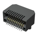 Samtec MECT Series Right Angle Edge Connector, Surface Mount, 20 Contacts, 0.8 mm Pitch, 2 Row, Solder MECT-110-01-M-D-RA1