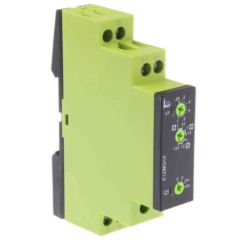 Tele DIN Rail Multifunction Timer Relay 1-Contact SPDT 24-240V AC/DC 0.05 s to 100 h E1ZMQ10