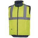 Delta Plus Fluorescent Yellow Navy Blue Zipper Hi Vis Vest Polyester XL FIDJIHVJMXG