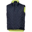 Delta Plus Hi Vis Vest Fluorescent Yellow Navy Blue Polyester Zipper Closure Unisex Medium FIDJIHVJMTM