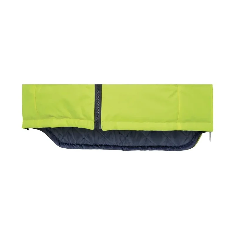 Delta Plus Hi Vis Vest Fluorescent Yellow Navy Blue Polyester Zipper Closure Unisex Medium FIDJIHVJMTM