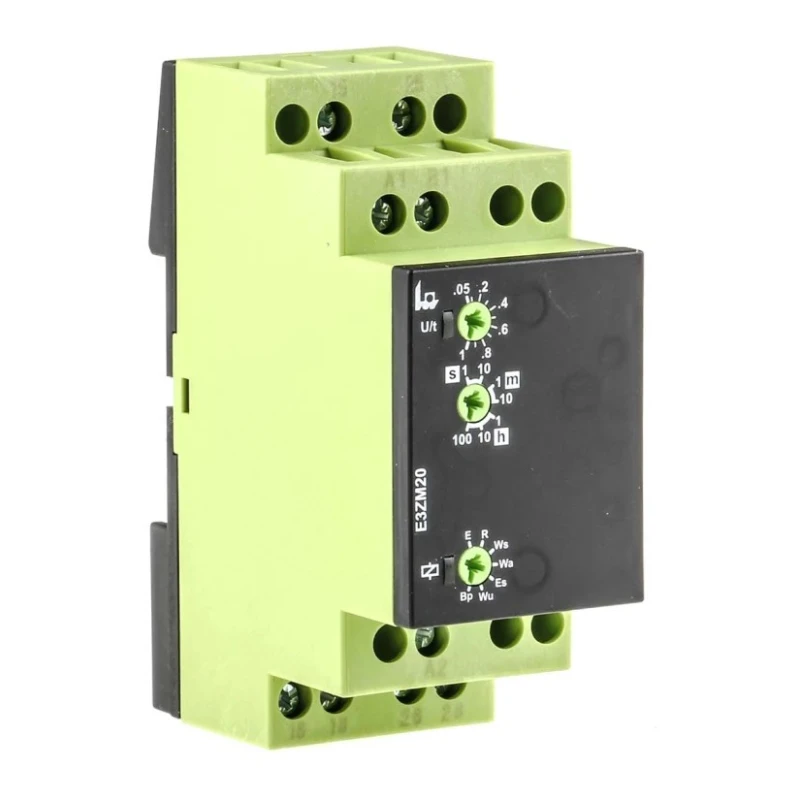 Tele Multifunction DIN Rail Timer Relay 2-Contact DPDT, 12-240 V AC/DC, 0.05 s to 100 h Range E3ZM20