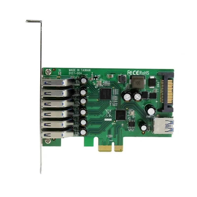 StarTech.com 7 Port USB 3.0 Card PCIe with 6 External and 1 Internal Ports PEXUSB3S7