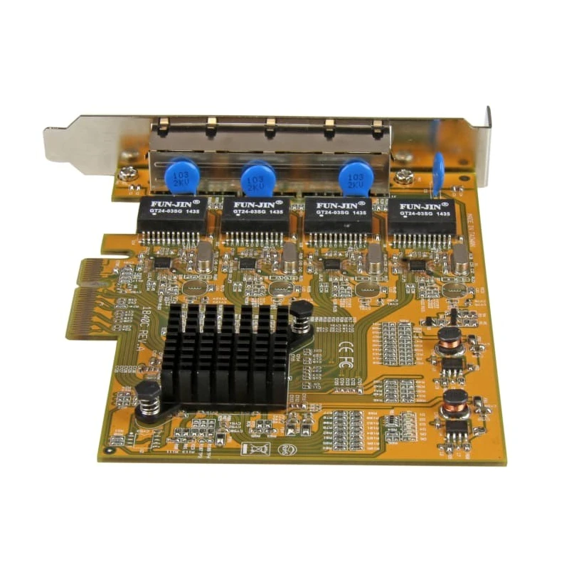 StarTech.com 4 Port PCIe RJ45 Network Card, 1000Mbps, 5Gbps Throughput ST1000SPEX43