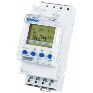 Theben Digital DIN Rail Time Switch 1 Channel 120V AC with SPDT Contact Configuration TR610