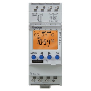 Theben Digital DIN Rail Time Switch 24V Single Channel SPDT Astronomical Weekly Program TR610