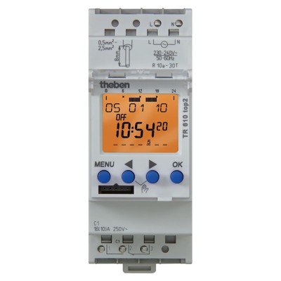 Theben Digital DIN Rail Time Switch 24V Single Channel SPDT Astronomical Weekly Program TR610