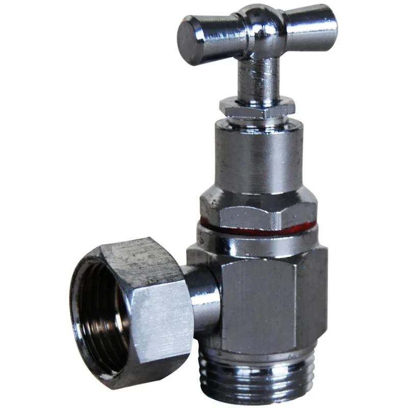 Sferaco Chrome Plated Brass Stopcock BSP 3/8 in BSP Male 3/8 in 1341003
