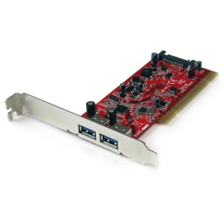 StarTech.com 2 Port USB Card PCI USB 3.0 Compatible PCI Bus, SATA Powered PCIUSB3S22