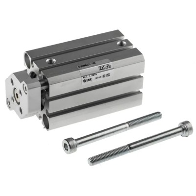 SMC Pneumatic Guided Cylinder 20mm Bore Aluminium Alloy Body Double Acting Through Hole Mount CDQMB20-30