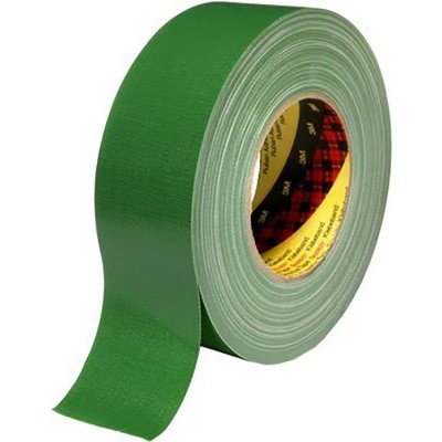 3M Scotch Tape 389 Duct Tape, 50 mm Width, 50 m Length, Green, PE Coated Finish Y389 green 50MMXM