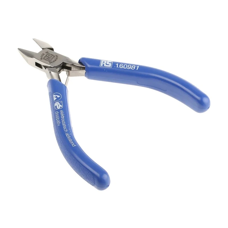 RS PRO Diagonal ESD Safe Cable Cutter Steel Jaw Plastic Grip Bi-Metal Handle 115mm Length 160-981