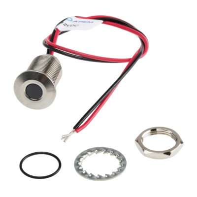 RS PRO White Panel Mount Indicator 10.8V dc, 13.2V dc, 20mA, Lead Wire Termination, IP67, Flush Bezel 139-3362