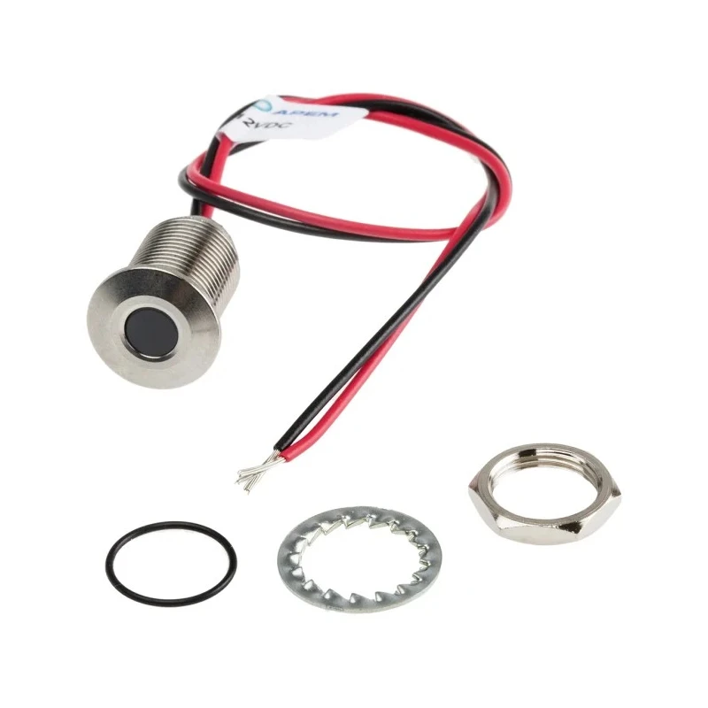 RS PRO White Panel Mount Indicator 10.8V dc, 13.2V dc, 20mA, Lead Wire Termination, IP67, Flush Bezel 139-3362