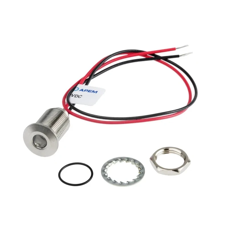 RS PRO Blue Panel Mount Indicator with Lead Wire Termination IP67 Flush Bezel 1.8V/3.3V DC 20mA 139-3374