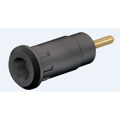 Staubli Black Female Banana Socket 2 mm Connector Press Fit Termination 600 V 10 A Gold Plating 65.9193-21