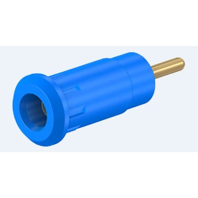 Staubli Blue Female Banana Socket 2 mm Connector Press Fit Termination 600V 10A Gold Plating 65.9193-23