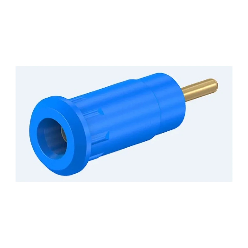 Staubli Blue Female Banana Socket 2 mm Connector Press Fit Termination 600V 10A Gold Plating 65.9193-23
