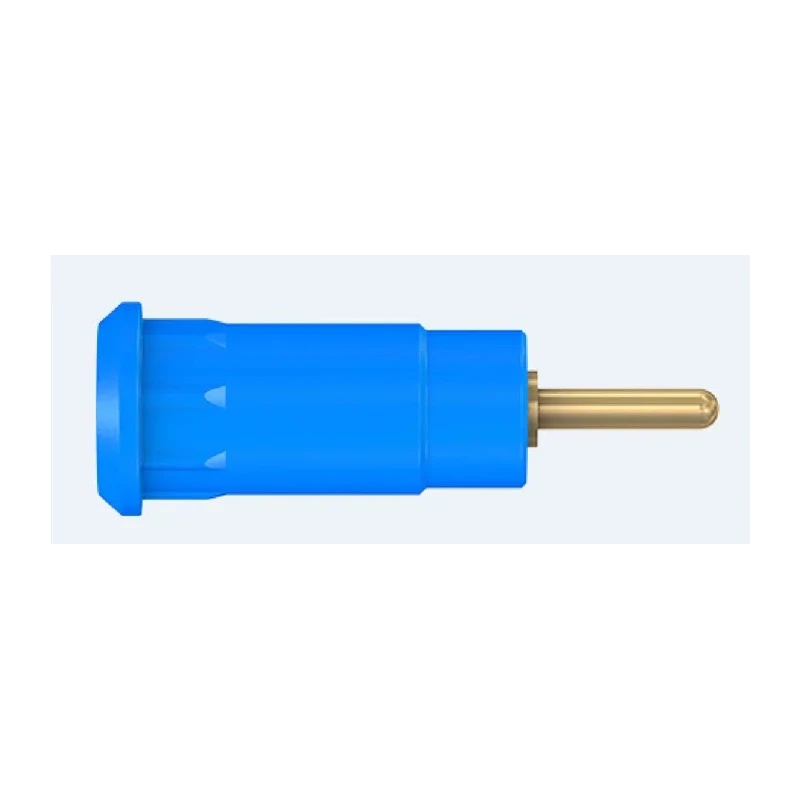 Staubli Blue Female Banana Socket 2 mm Connector Press Fit Termination 600V 10A Gold Plating 65.9193-23