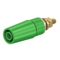 Staubli Green Female Banana Socket 4 mm Connector Bolt Termination 600V 32A Gold Plating 23.3050-25