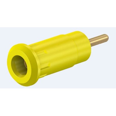 Staubli Yellow Female Banana Socket 2 mm Connector Press Fit Termination 600V 10A Gold Plating 65.9193-24