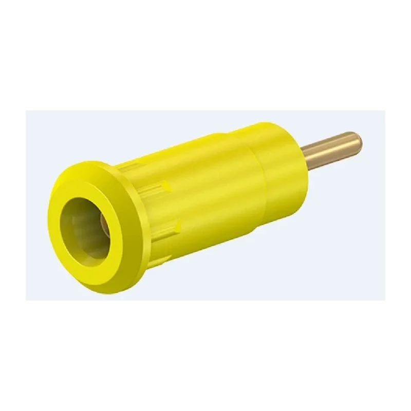 Staubli Yellow Female Banana Socket 2 mm Connector Press Fit Termination 600V 10A Gold Plating 65.9193-24